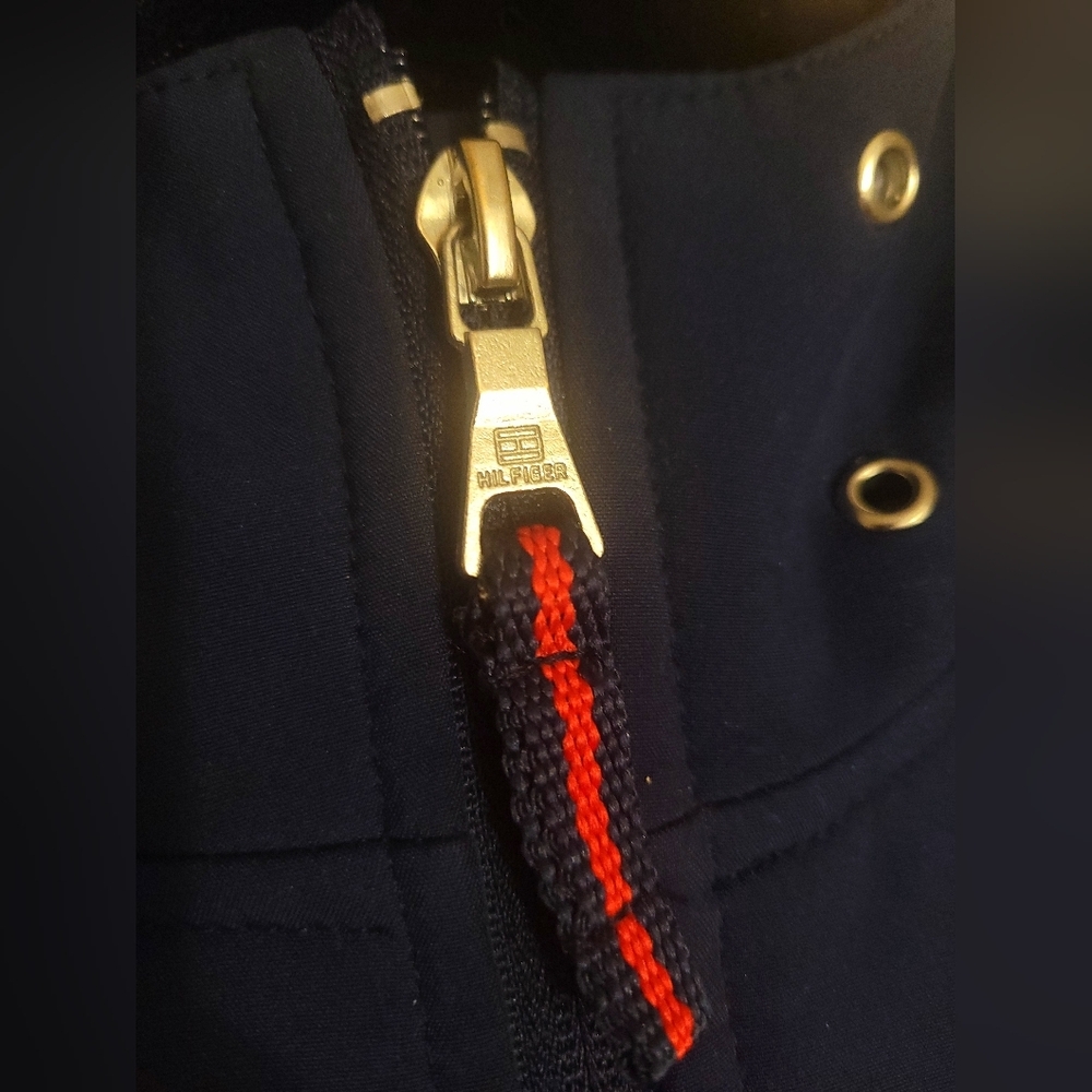 Tommy Hilfiger Coat Women's Size Large Navy Blue Iconic Soft Shell Hooded Jacket - Picture 6 of 11